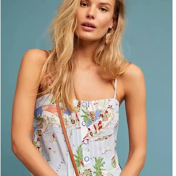 Anthropologie Maeve Souvenir Cami Silk Tank Top - Picture 4 of 7